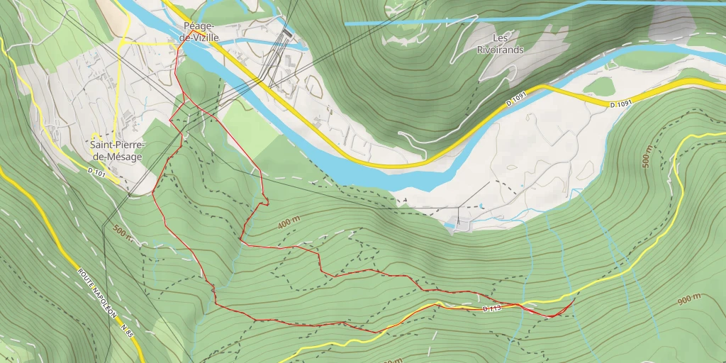 Map of the trail for Route de Laffrey - Route de Laffrey
