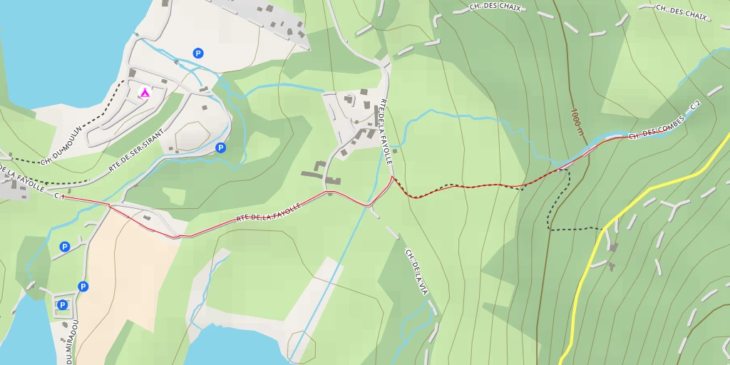 Carte de l'itinéraire :  Chemin des Combes - Chemin des Combes