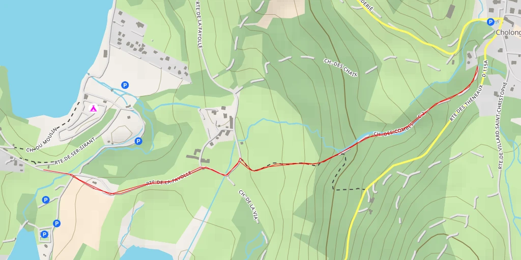 Carte de l'itinéraire :  Chemin des Combes - Chemin des Combes