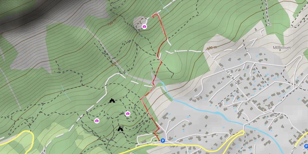 Map of the trail for Chemin des Réservoirs - Meylan