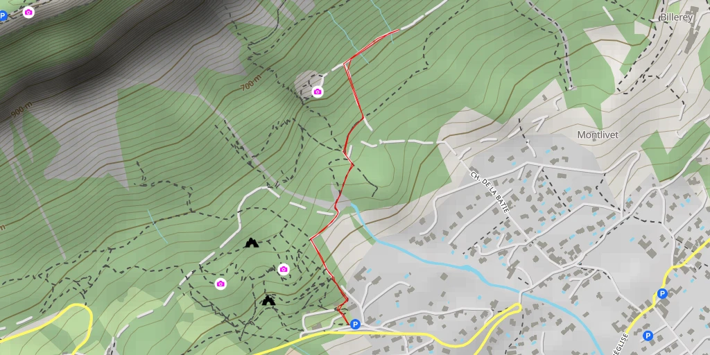 Carte de l'itinéraire :  Chemin des Réservoirs - Meylan