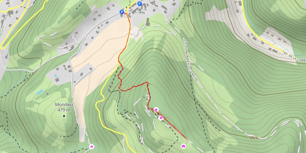 Map of the trail for Route du Murier - Gières