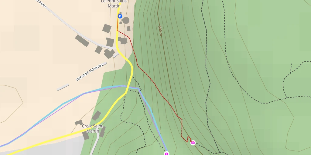 Map of the trail for Pont Romain - Saint-Christophe