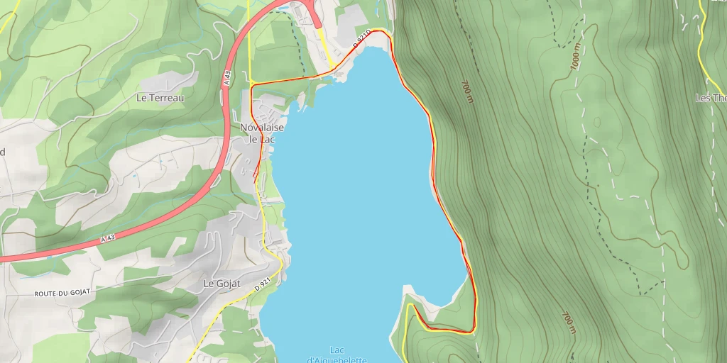 Map of the trail for Pointe de la Combe - Aiguebelette-le-Lac