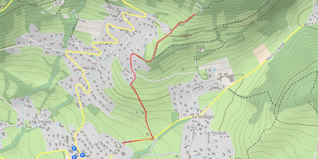 Map of the trail for Chemin Tendant de la Côte au Fournet - Chemin Tendant de la Côte au Fournet