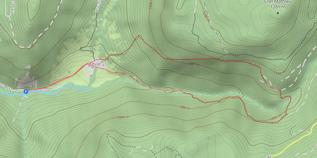 Map of the trail for Saut à l'Âne