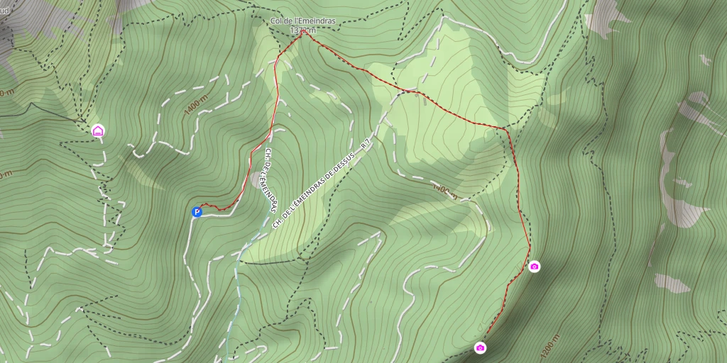 Map of the trail for Sentier des Crêtes - Le Sappey-en-Chartreuse