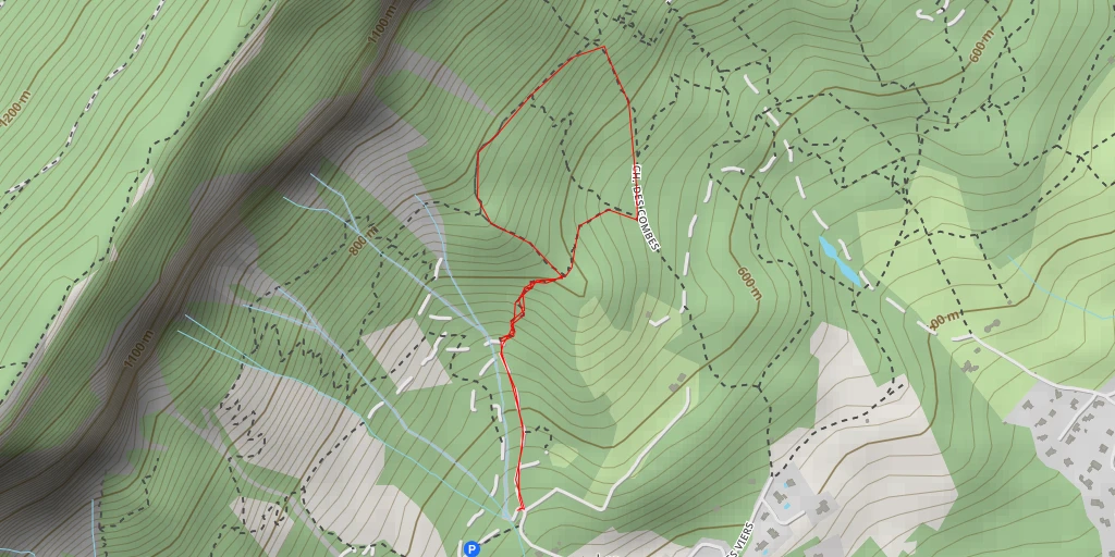 Map of the trail for Chemin des Combes - Biviers