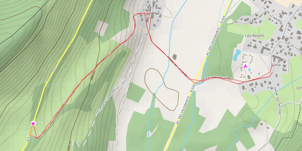 Map of the trail for D 5 - D 5