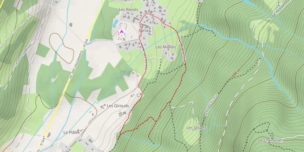 Map of the trail for Chemin de Montjean