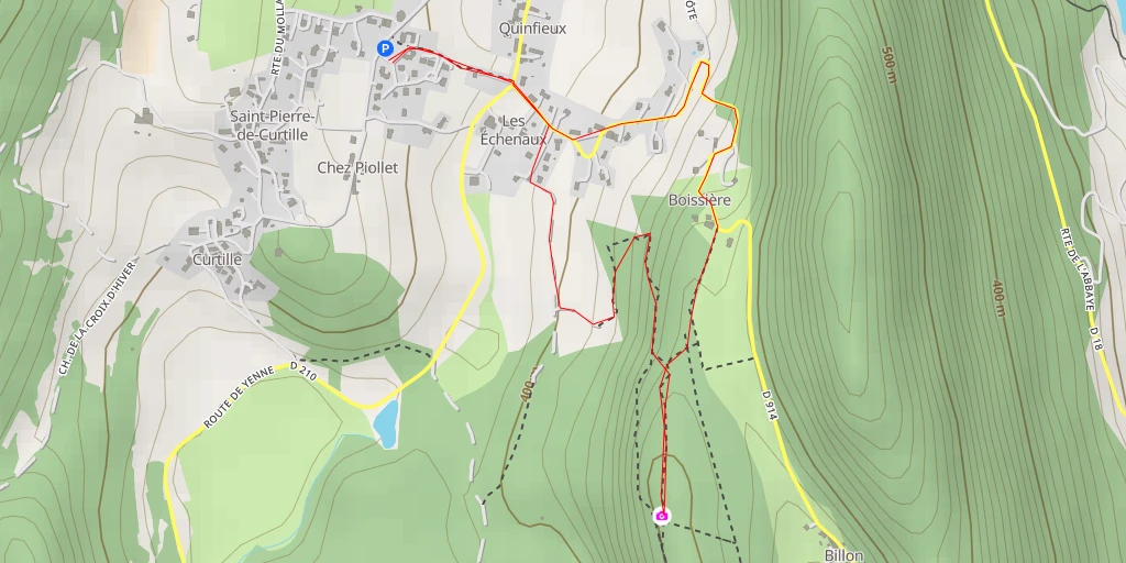 Map of the trail for Route du Tour du Lac