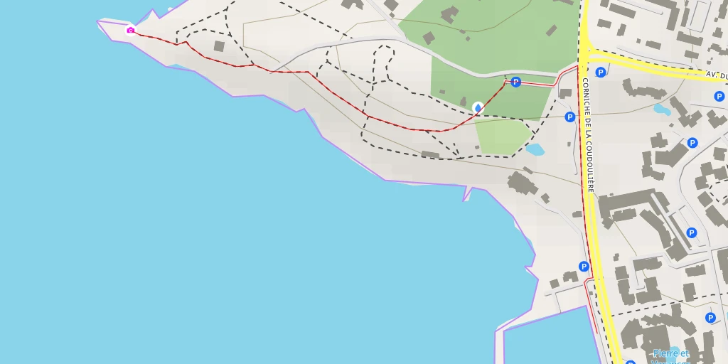 Map of the trail for Sentier du Littoral