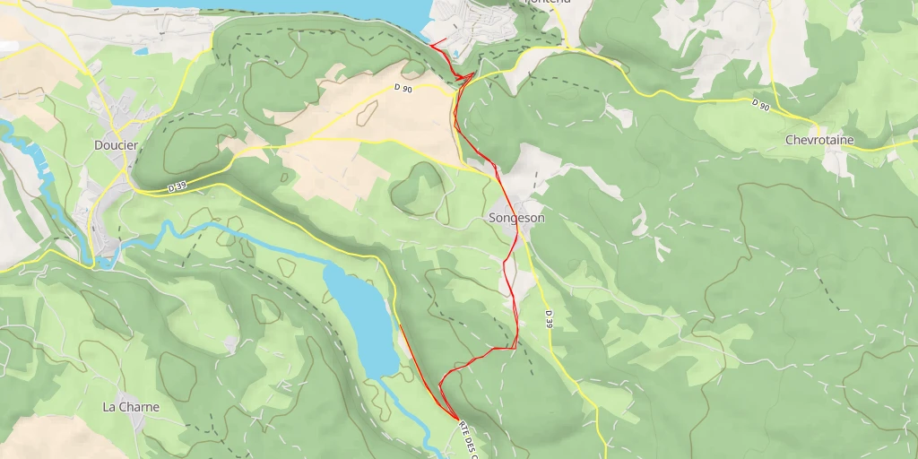 Carte de l'itinéraire :  Route des Cascades - Route des Cascades