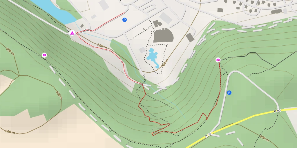 Carte de l'itinéraire :  Belvédère du Lac