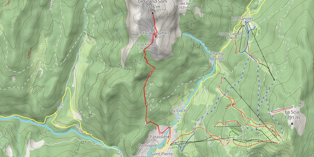 Map of the trail for Le Grand Som
