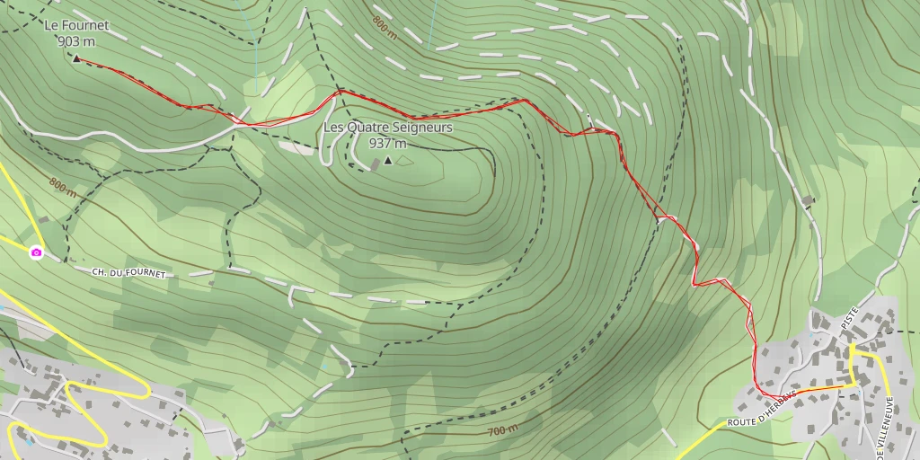 Map of the trail for Le Fournet
