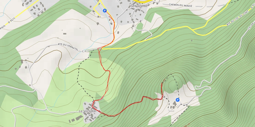 Map of the trail for Belvédère des maisons fortes