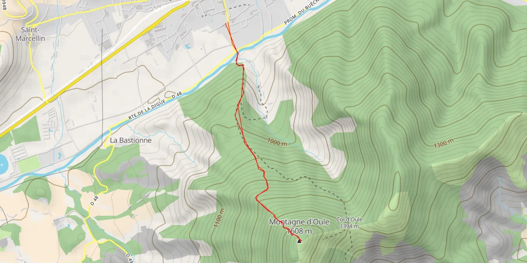 Map of the trail for Montagne d'Oule