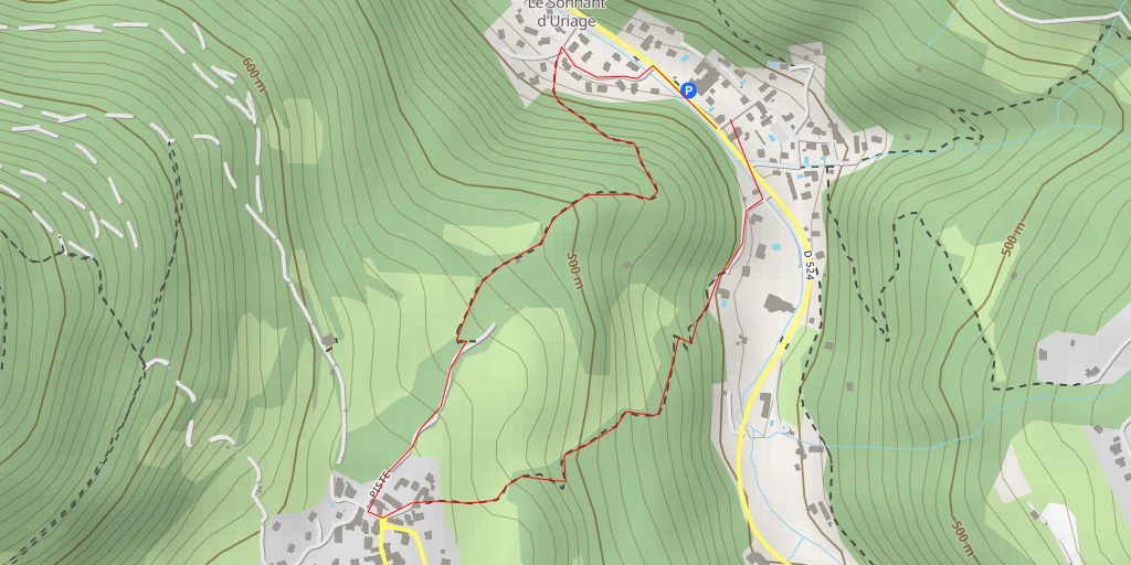 Map of the trail for Chemin du Murier