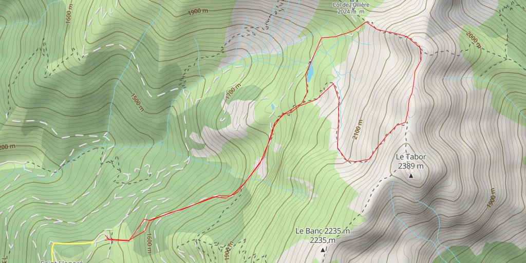 Map of the trail for L'Oreille du Loup Traversée des arêtes N >> S