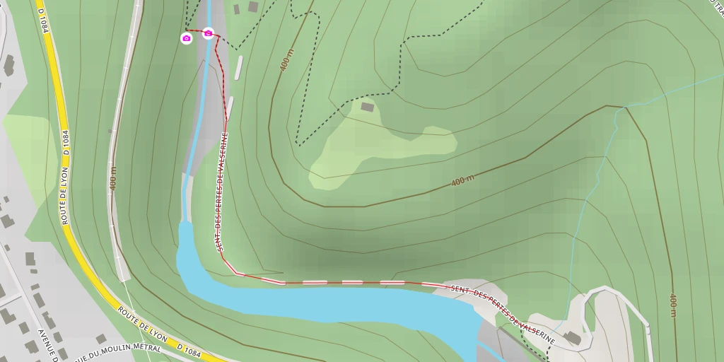 Map of the trail for Perte de la Valserine