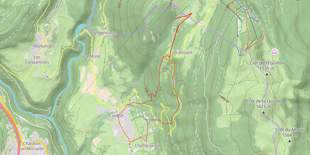 Map of the trail for Chemin d'Exploitation