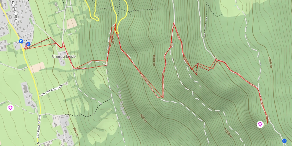 Map of the trail for Aire de Décollage La Charmante