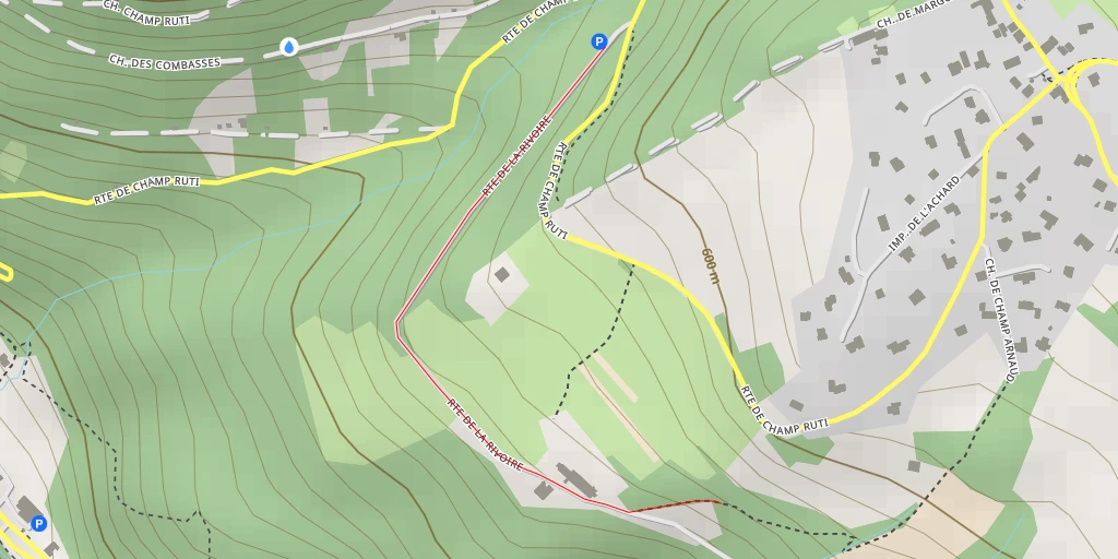 Map of the trail for Chemin de Champ Arnaud - Saint-Martin-d'Uriage