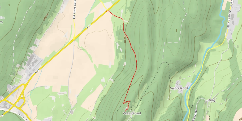 Map of the trail for Vaugrenant