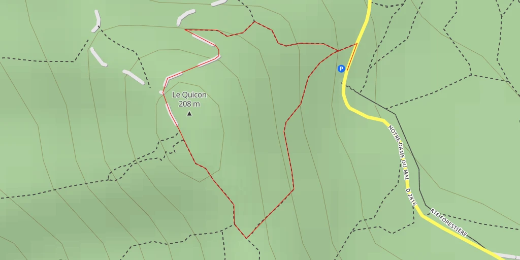 Map of the trail for Le Quicon