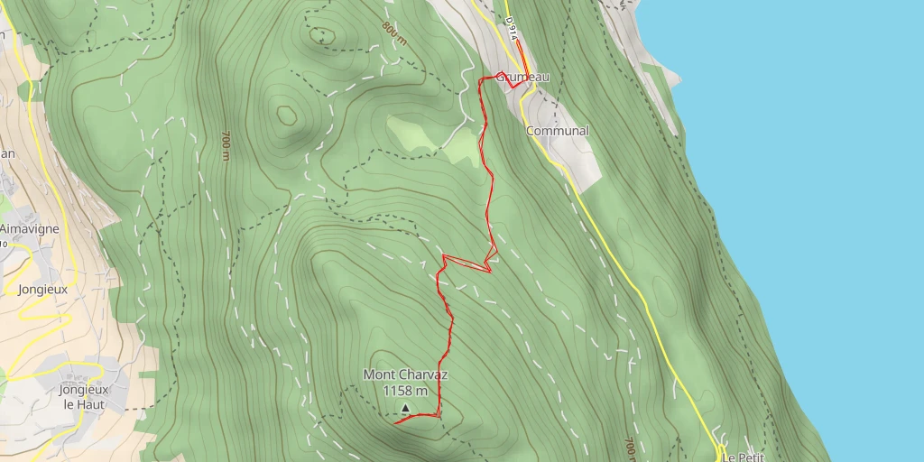 Map of the trail for Belvédère de la Charvaz