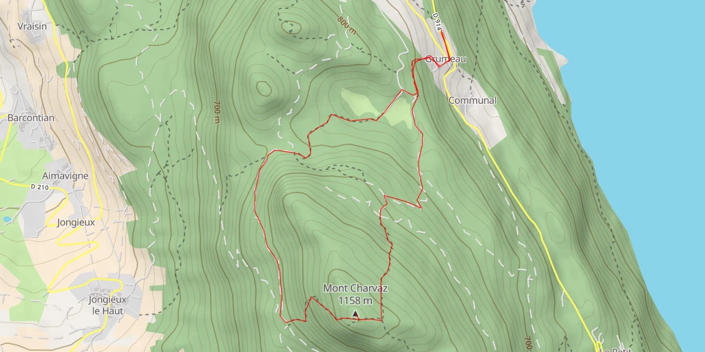 Map of the trail for Chemin des Plans