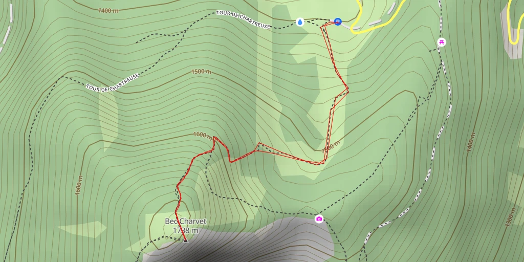Map of the trail for Bec Charvet