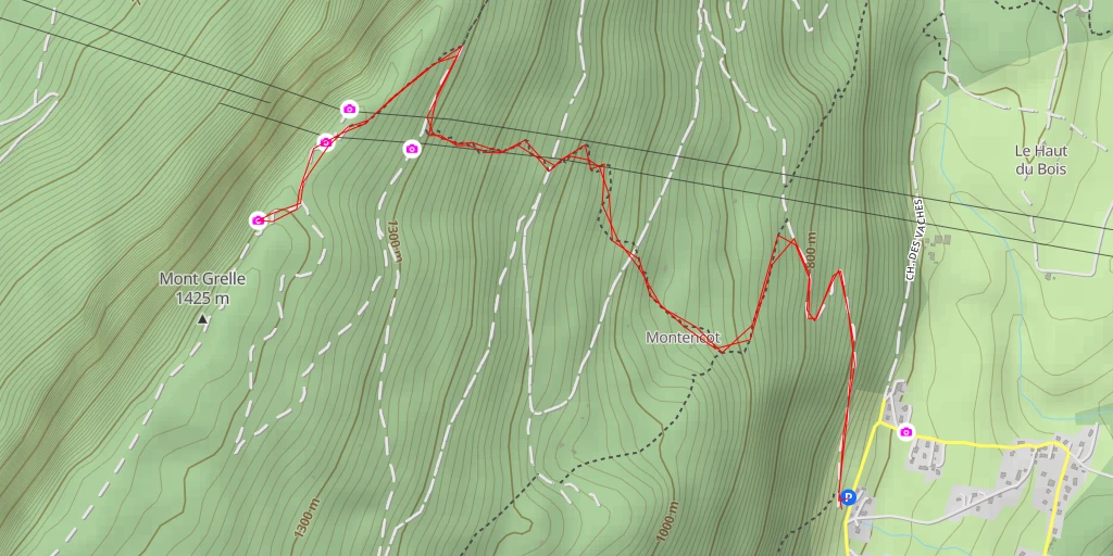 Map of the trail for Belvédère du Mont Grêle