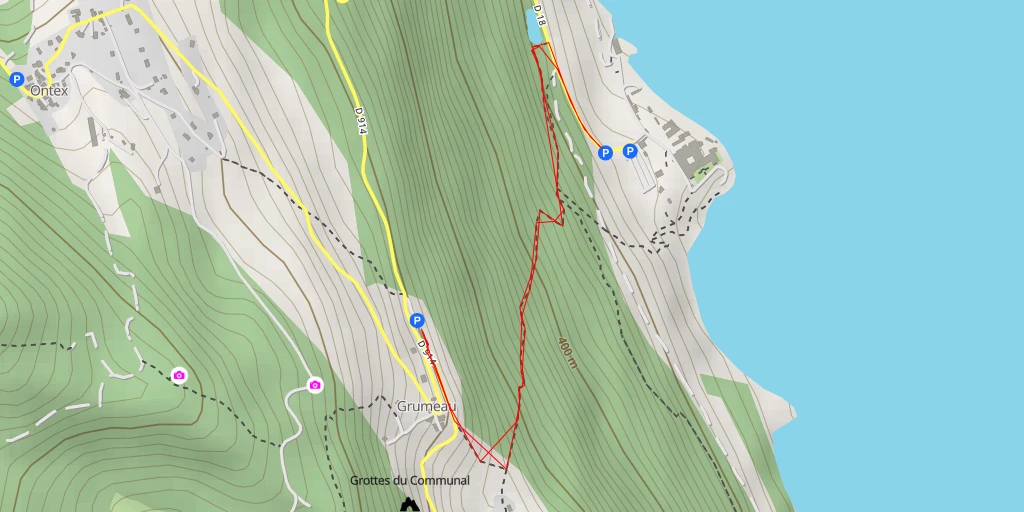 Map of the trail for Belvédère d'Ontex Grumeau