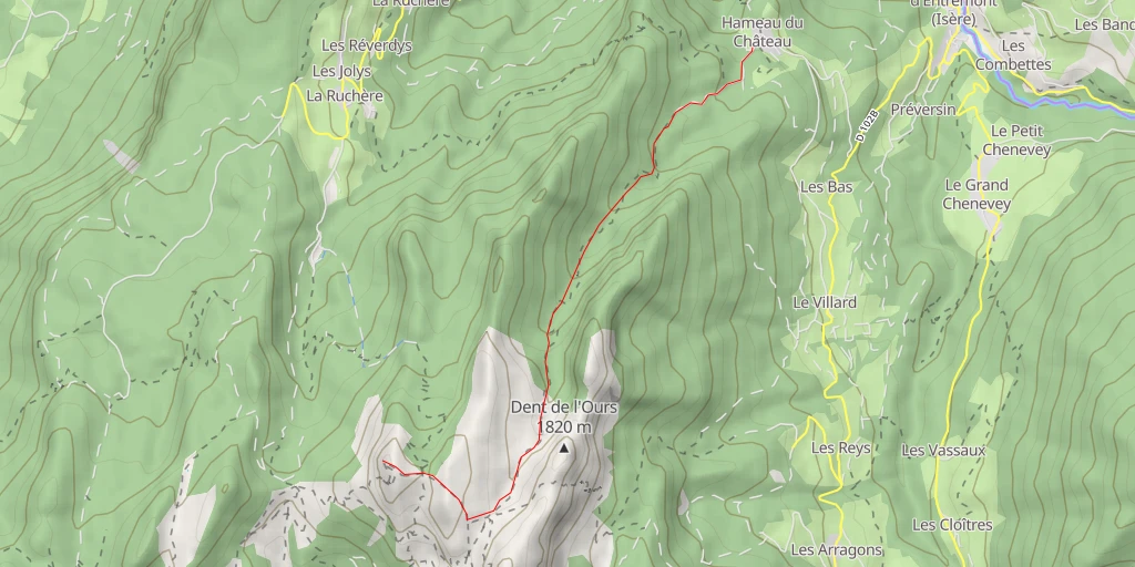 Map of the trail for Petit Som Par la Combe des Éparres