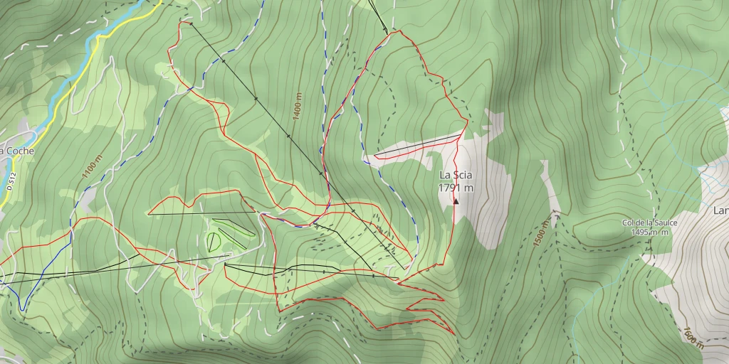 Map of the trail for La Scia Bec et Croix