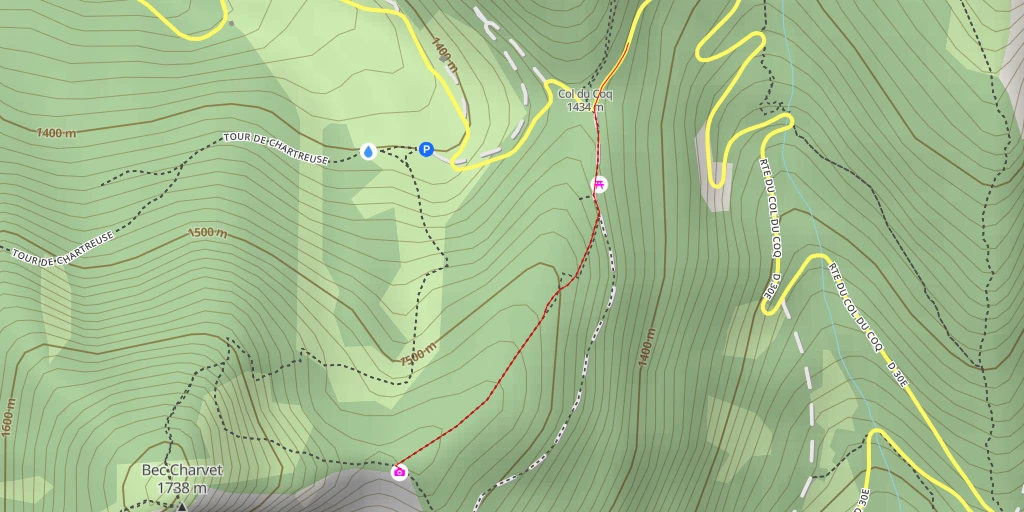 Map of the trail for Gorge du Manival
