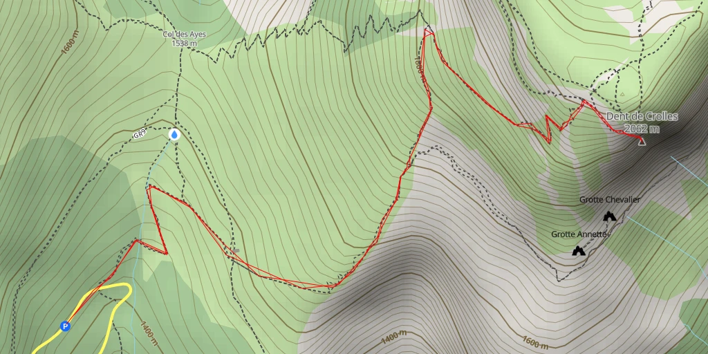 Map of the trail for Dent de Crolles