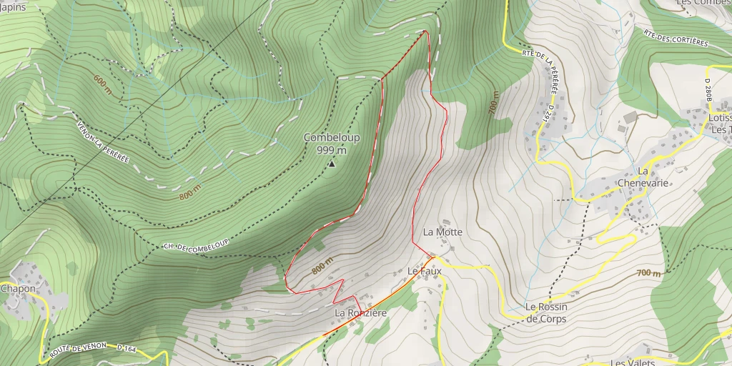 Map of the trail for AI - Chemin de Combeloup - Murianette