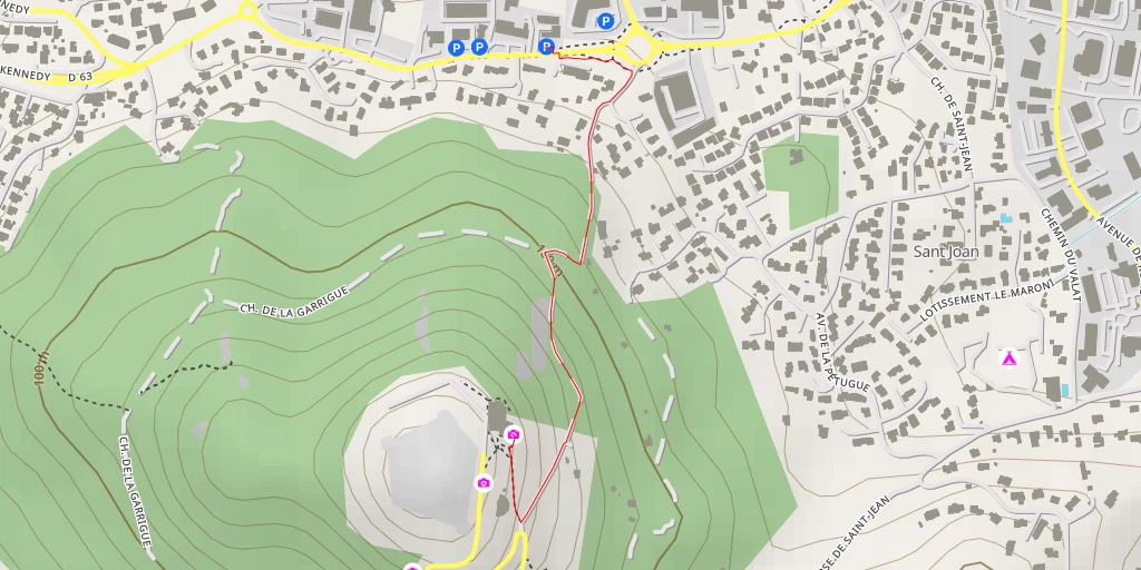 Map of the trail for Montée du Fort