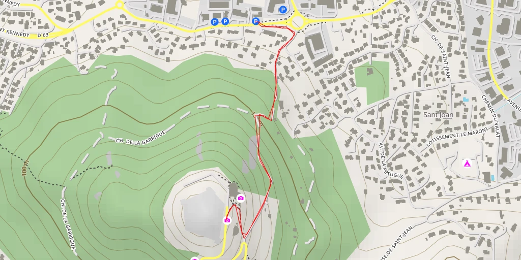 Map of the trail for Montée du Fort