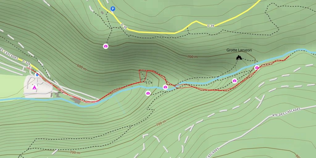 Map of the trail for Gour Bleu