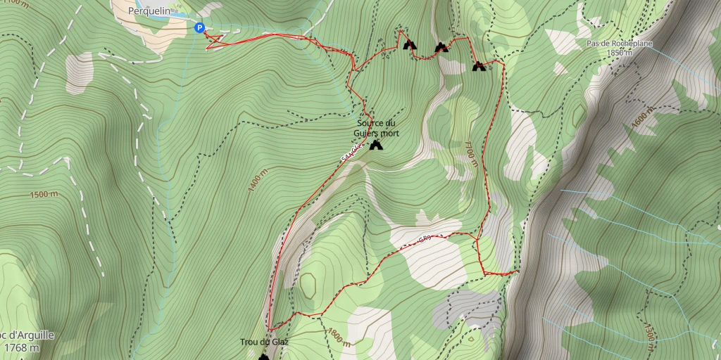 Map of the trail for Cheminée du Paradis