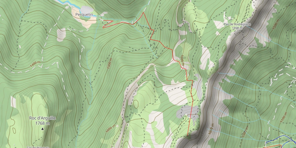 Map of the trail for Rocher du Midi Versant NW