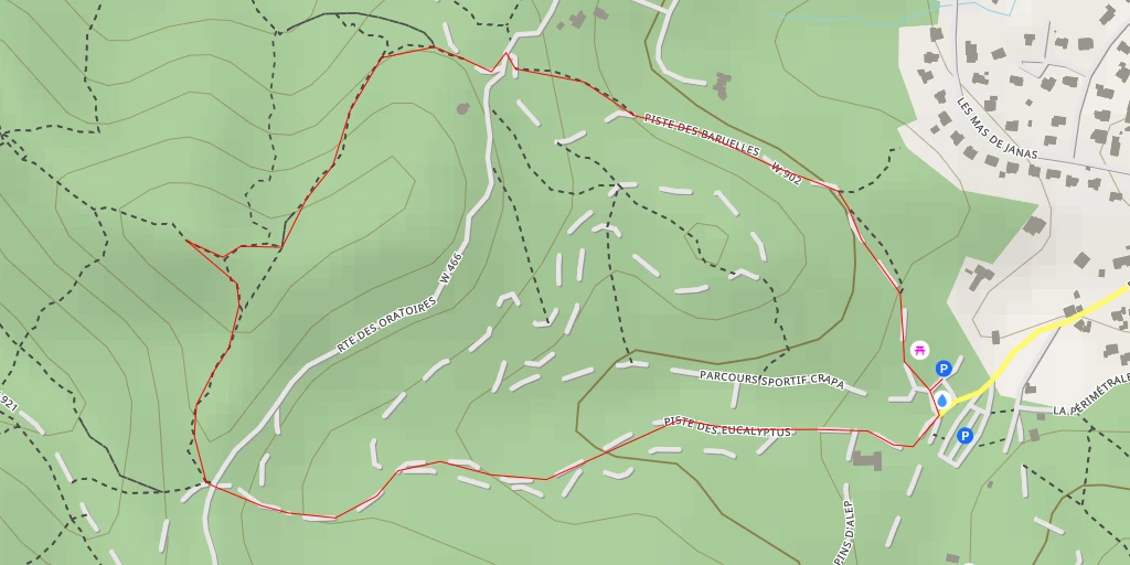 Map of the trail for Route des Oratoires - Route des Oratoires