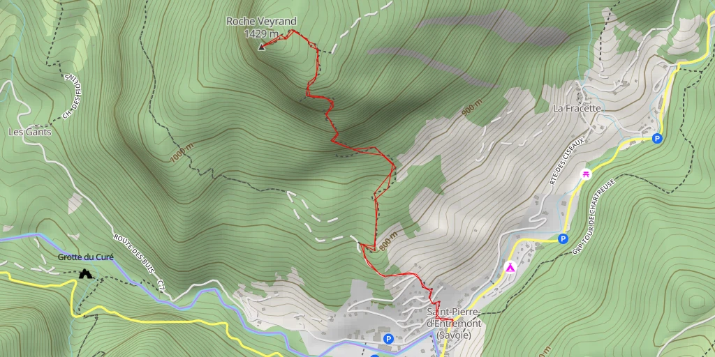 Map of the trail for Roche Veyrand