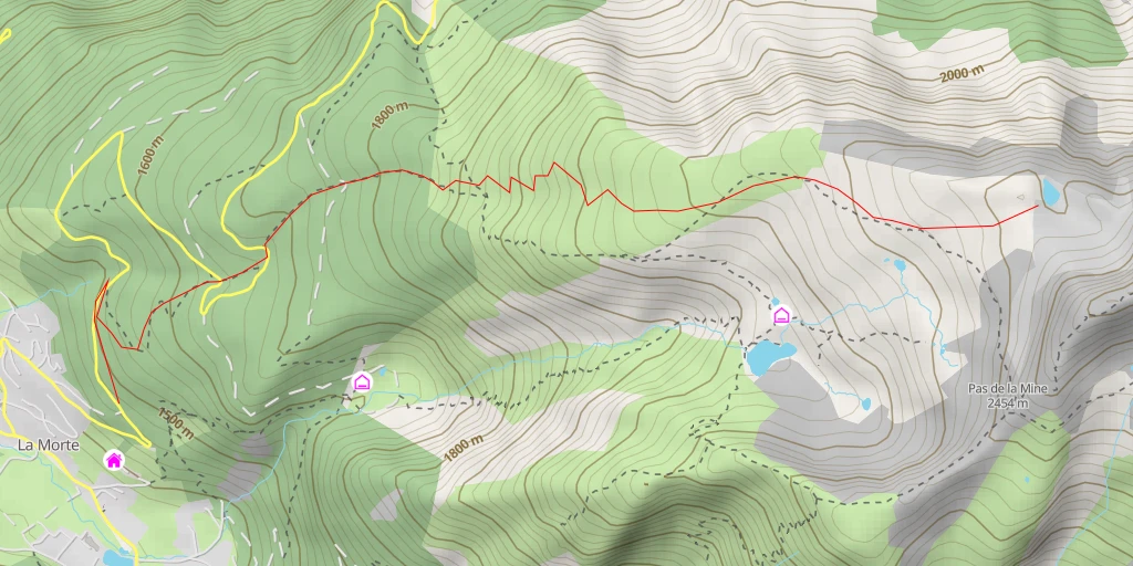 Map of the trail for Crête de Brouffier Versant W
