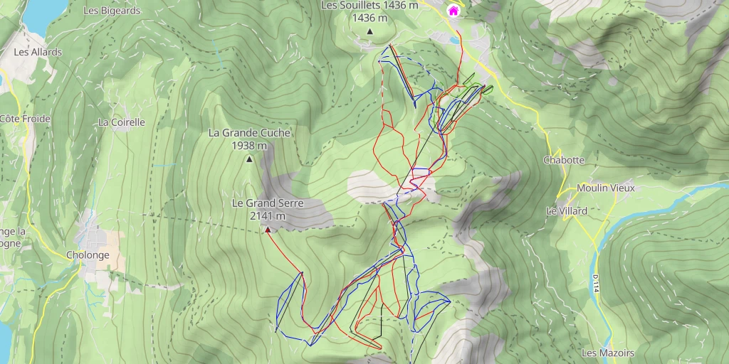 Map of the trail for Grand Serre au départ de la Morte