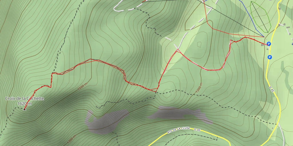 Map of the trail for Croix de la Cochette